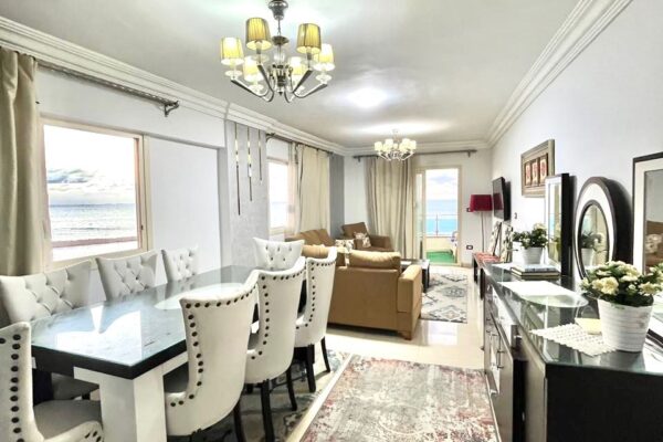 Apartment with a Direct Sea View in Sidi Bishr | Hotel-style Furnishing and Air Conditioning